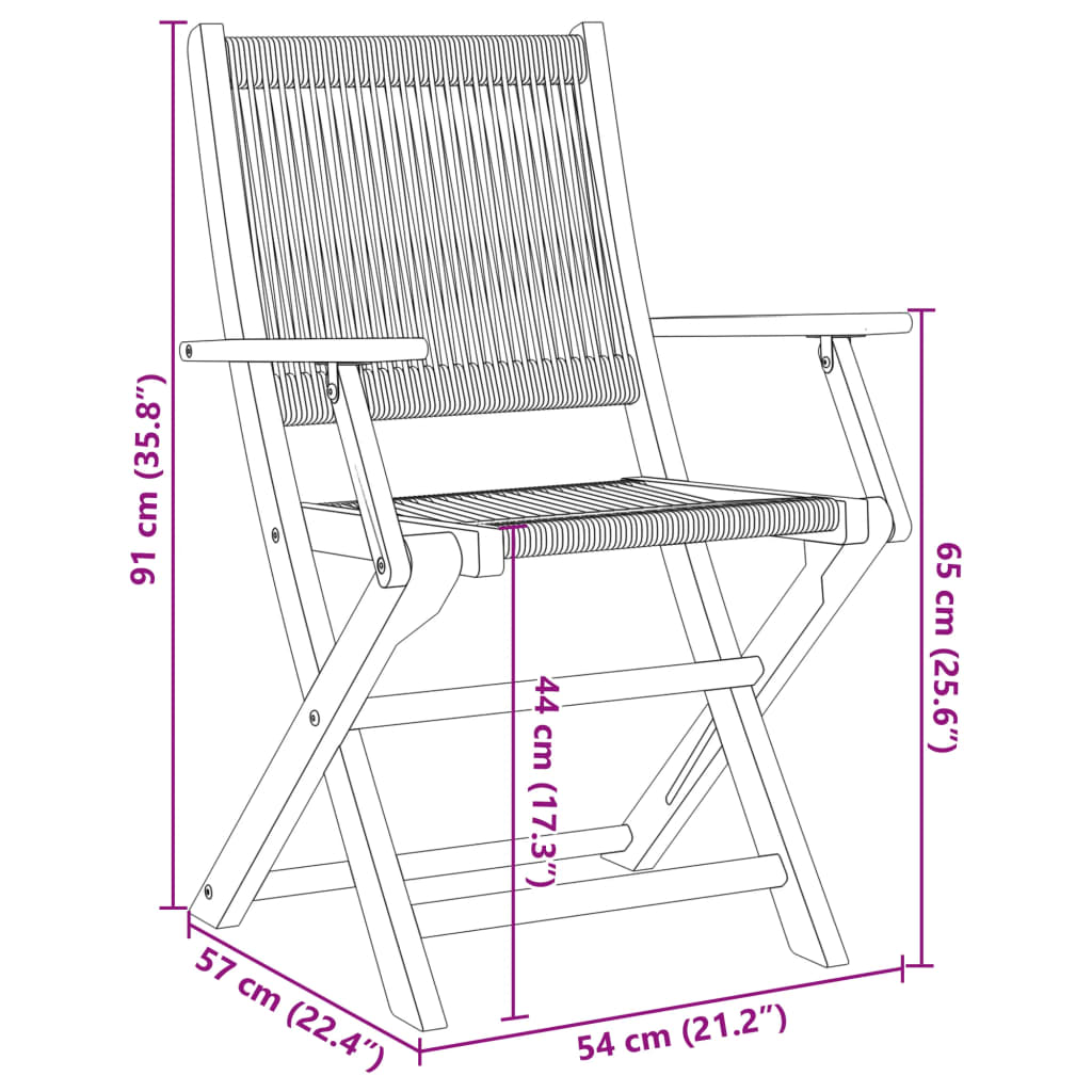 Gartenstühle 2er-Set aus beigem Akazienholz und Polypropylen