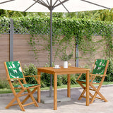 Chaises de jardin lot de 2 motif de feuilles acacia et tissu