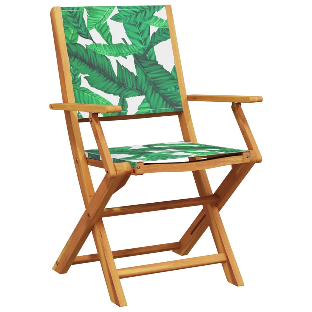 Chaises de jardin lot de 2 motif de feuilles acacia et tissu