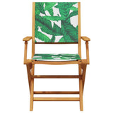 Chaises de jardin lot de 2 motif de feuilles acacia et tissu