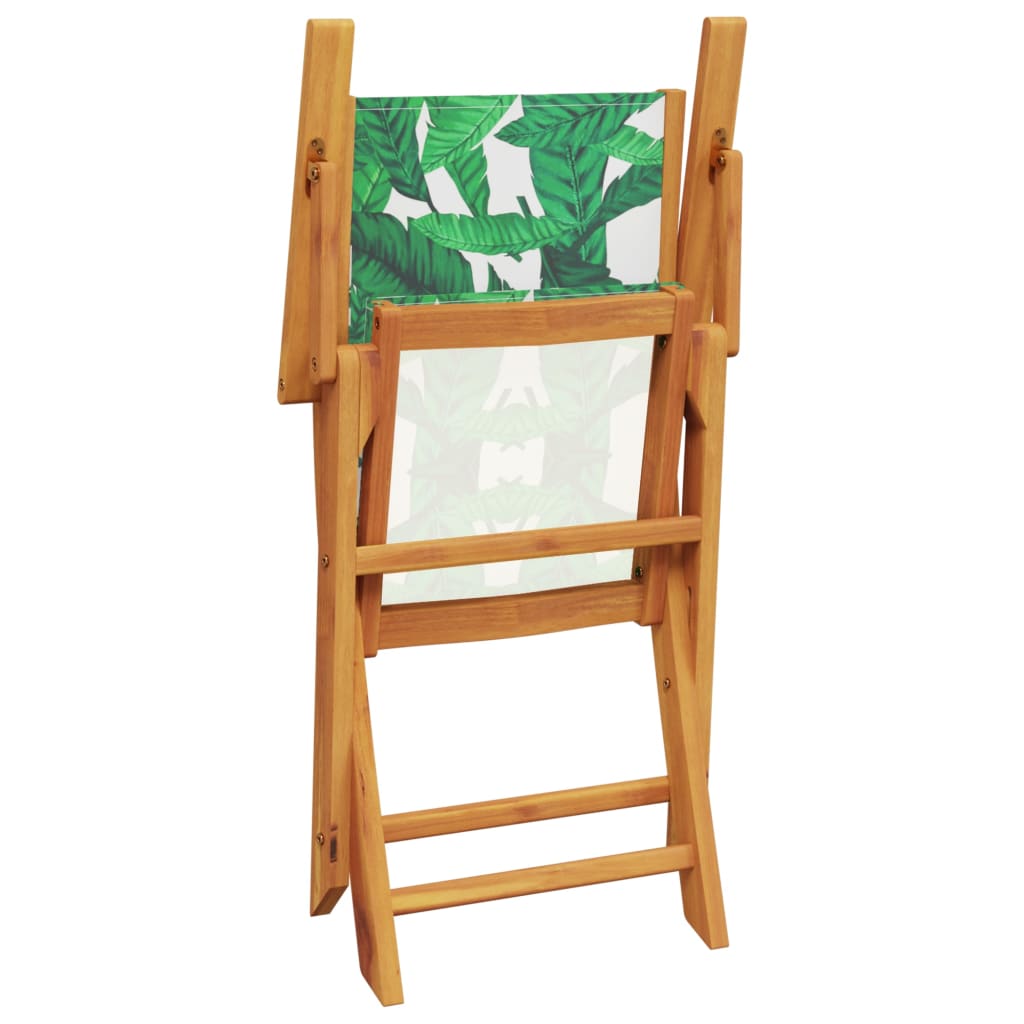 Chaises de jardin lot de 2 motif de feuilles acacia et tissu