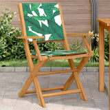 Chaises de jardin lot de 2 motif de feuilles acacia et tissu