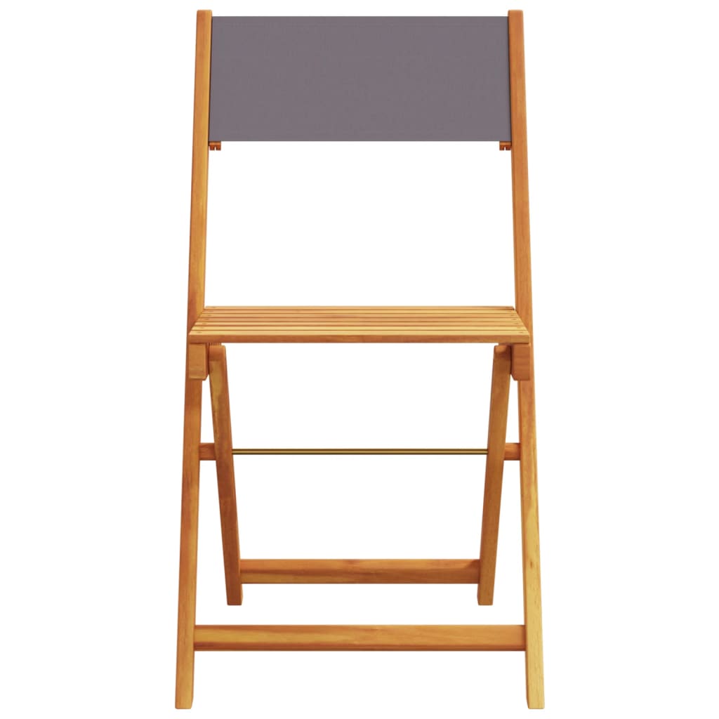 Bistro chairs set of 2 anthracite solid acacia wood fabric