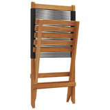 Chaises de jardin lot de 2 noir bois d'acacia et polypropylène