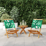 Chaises de jardin lot de 2 motif de feuilles acacia et tissu