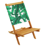 Chaises de jardin lot de 2 motif de feuilles acacia et tissu