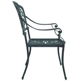 Chaises de jardin lot de 2 vert aluminium coulé