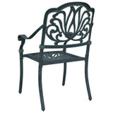 Chaises de jardin lot de 2 vert aluminium coulé