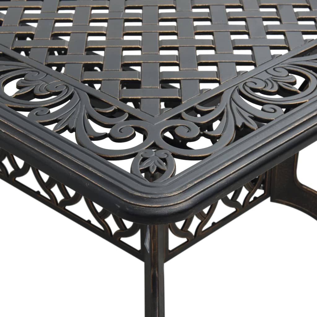 Table de jardin bronze 150x90x72 cm aluminium coulé