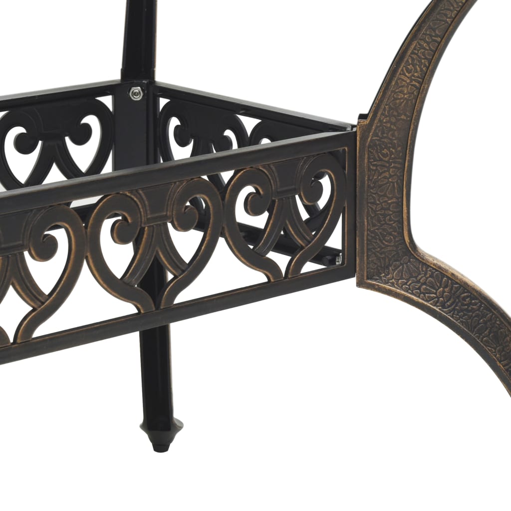 Table de jardin bronze 150x90x72 cm aluminium coulé