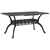 Table de jardin noir 150x90x72 cm aluminium coulé