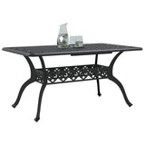 Table de jardin noir 150x90x72 cm aluminium coulé