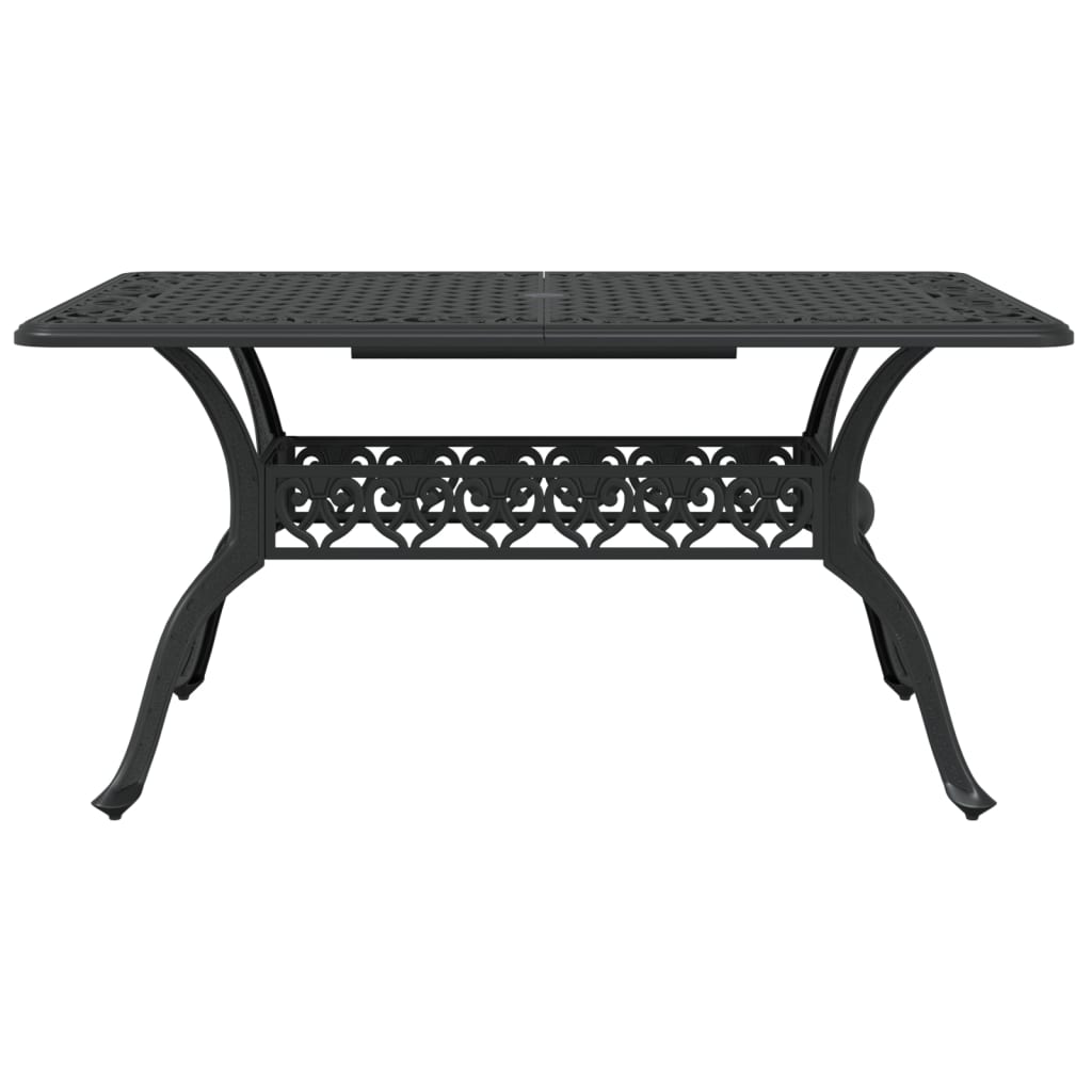 Table de jardin noir 150x90x72 cm aluminium coulé