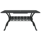 Table de jardin noir 150x90x72 cm aluminium coulé