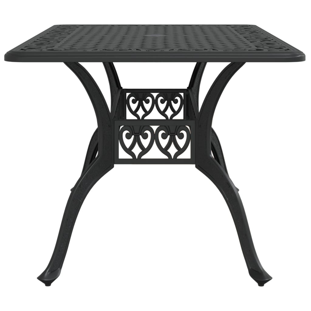 Table de jardin noir 150x90x72 cm aluminium coulé