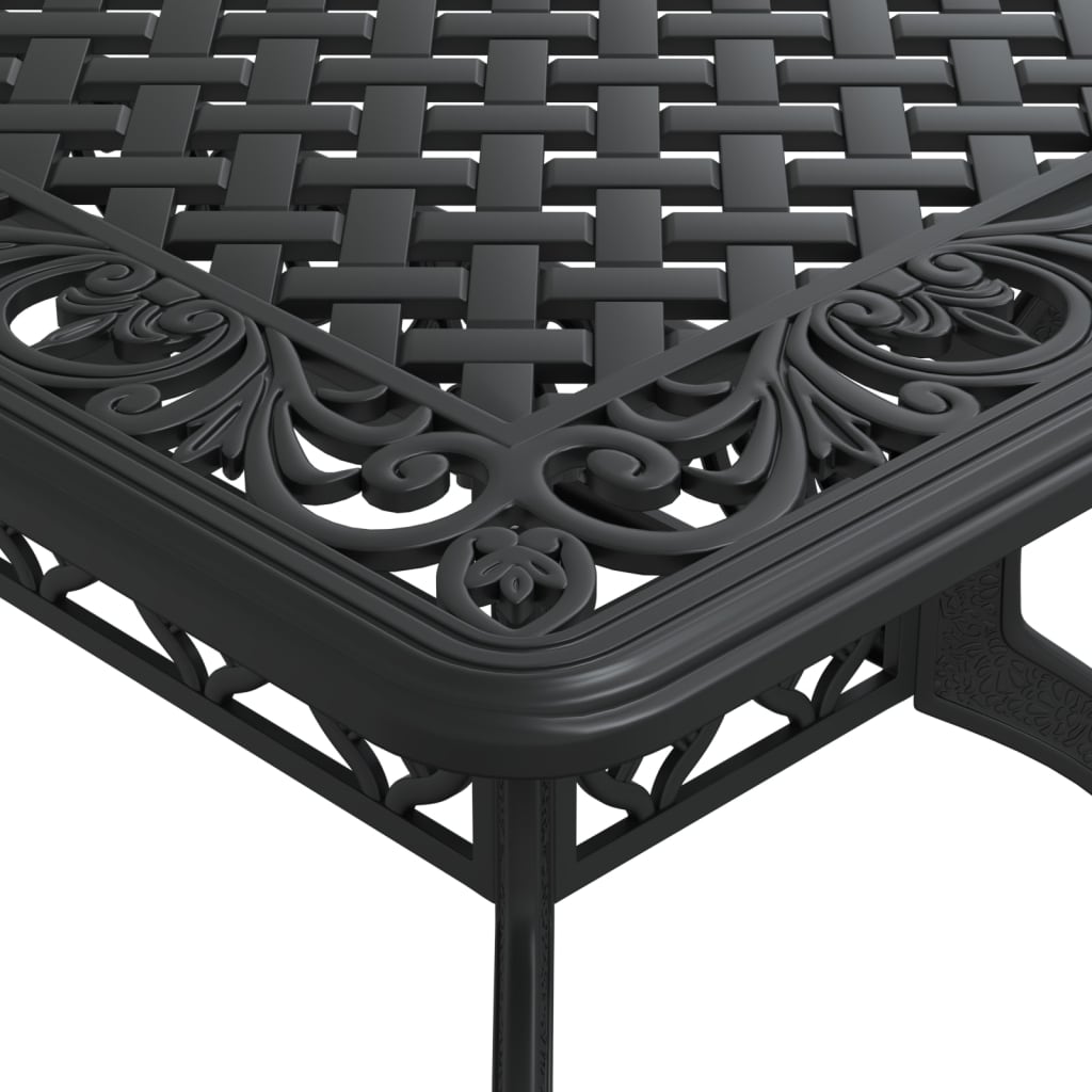 Table de jardin noir 150x90x72 cm aluminium coulé