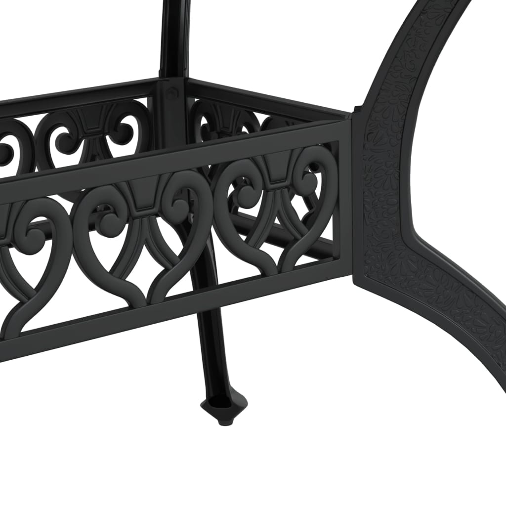 Table de jardin noir 150x90x72 cm aluminium coulé