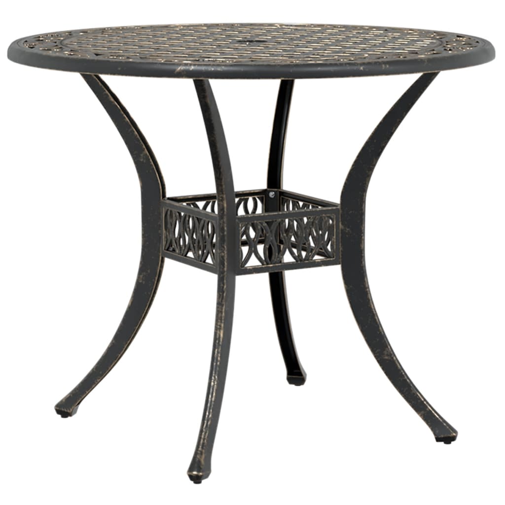 Table de jardin bronze Ø90x75 cm aluminium coulé