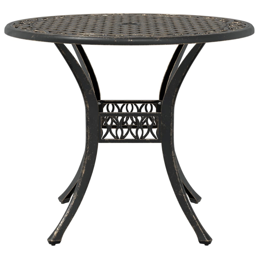 Table de jardin bronze Ø90x75 cm aluminium coulé