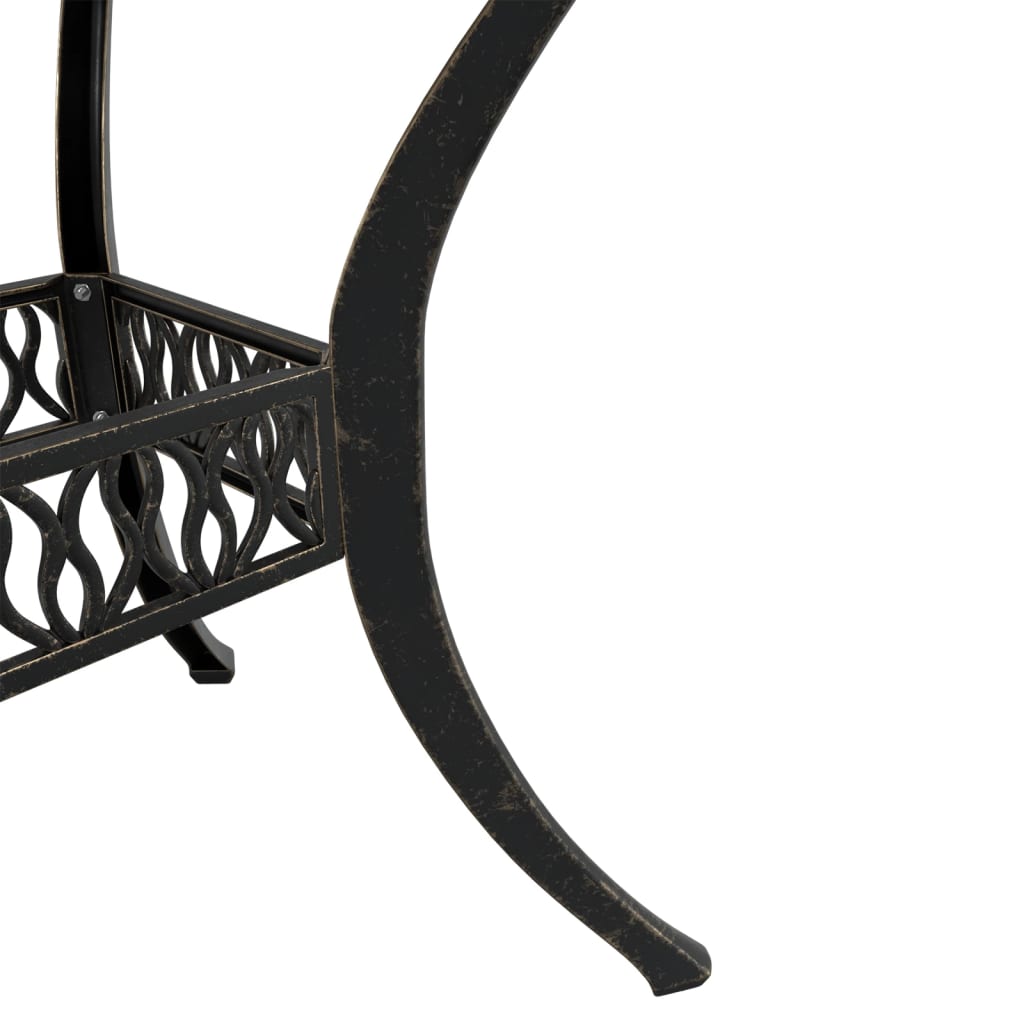 Table de jardin bronze Ø90x75 cm aluminium coulé