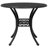 Table de jardin noir Ø90x75 cm aluminium coulé