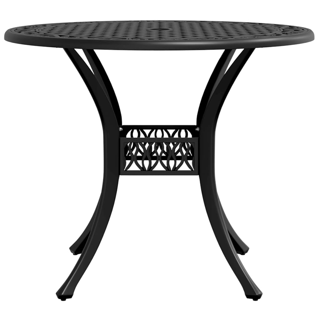 Table de jardin noir Ø90x75 cm aluminium coulé