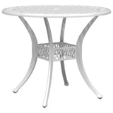 Table de jardin blanc Ø90x75 cm aluminium coulé