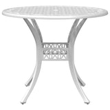 Table de jardin blanc Ø90x75 cm aluminium coulé