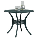 Table de jardin vert Ø90x75 cm aluminium coulé