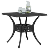 Table de jardin noir 80x80x75 cm aluminium coulé