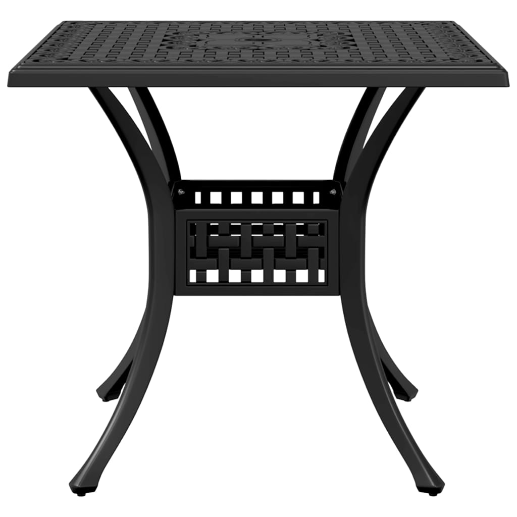 Table de jardin noir 80x80x75 cm aluminium coulé