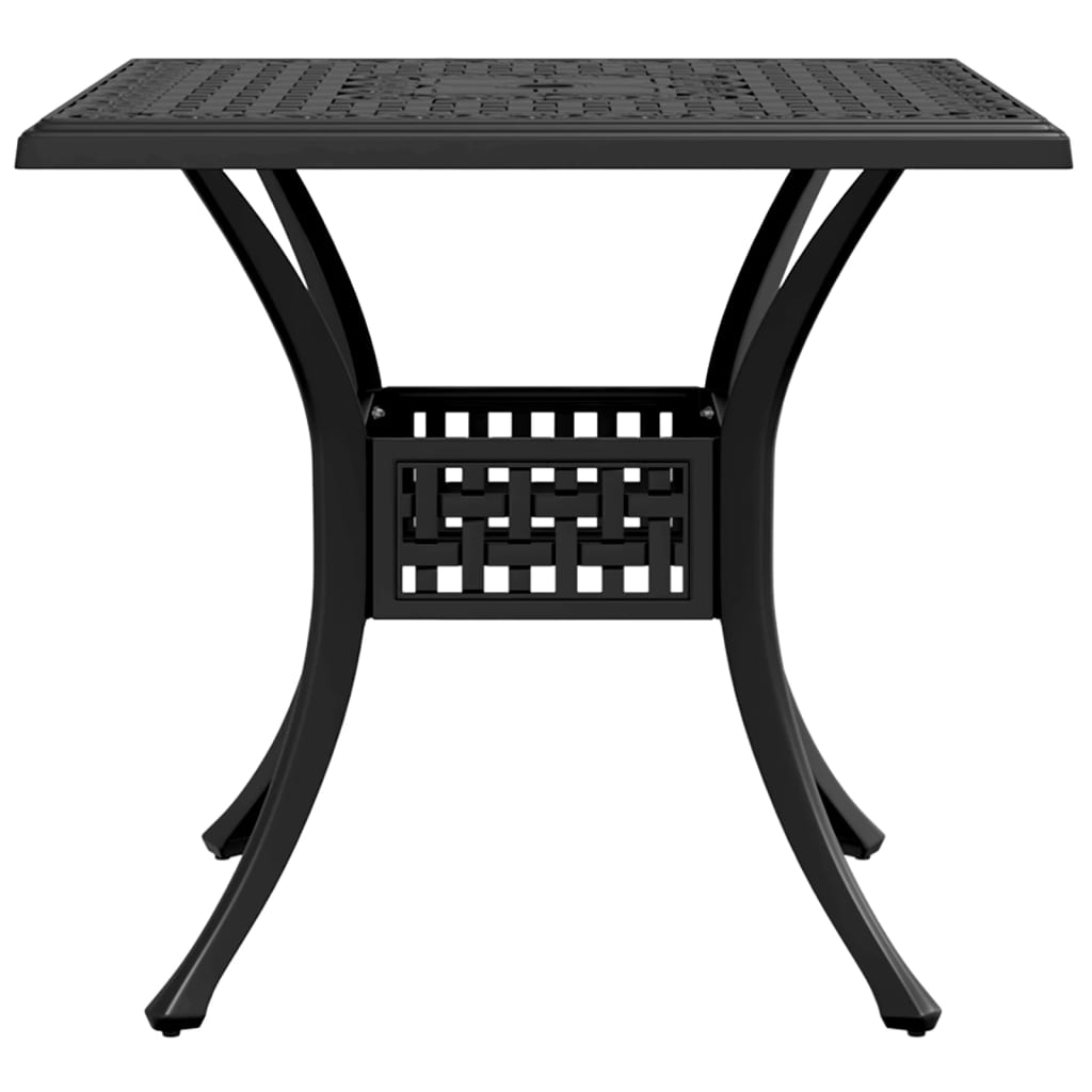 Table de jardin noir 80x80x75 cm aluminium coulé