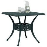 Table de jardin vert 80x80x75 cm aluminium coulé