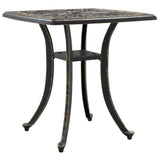 Table de jardin bronze 53x53x53 cm aluminium coulé