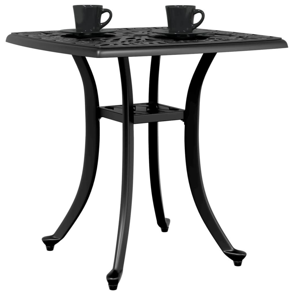 Table de jardin noir 53x53x53 cm aluminium coulé