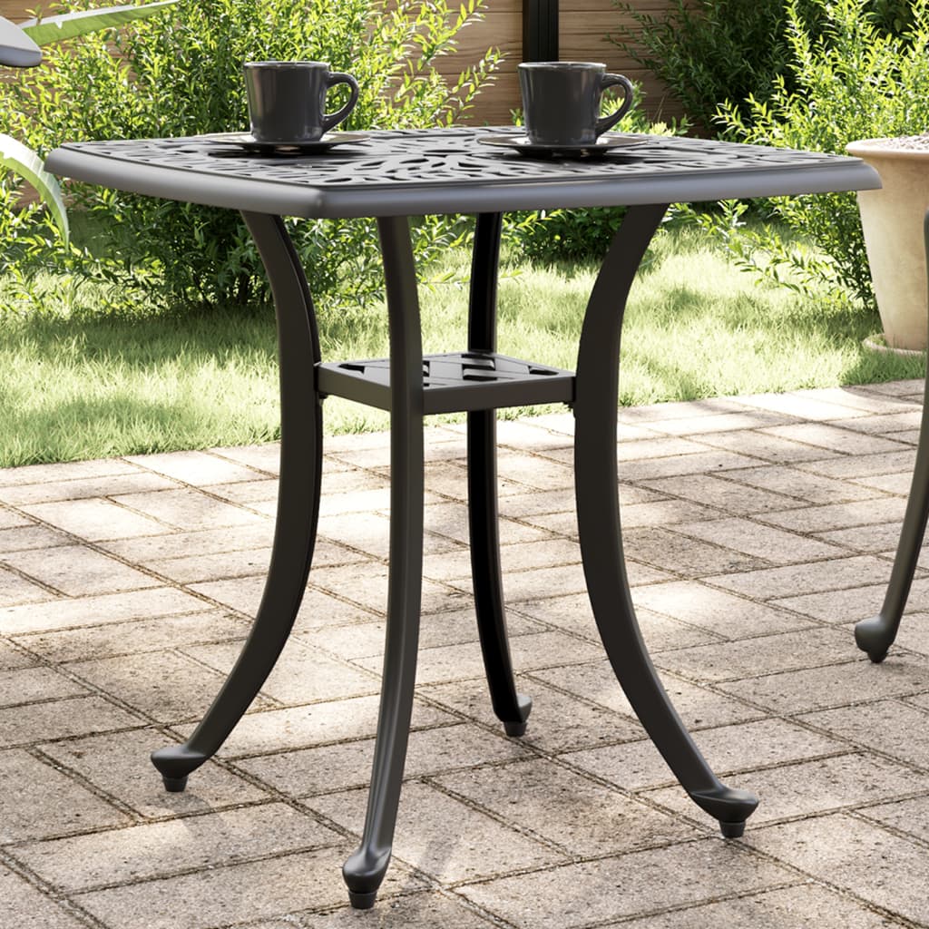 Table de jardin noir 53x53x53 cm aluminium coulé