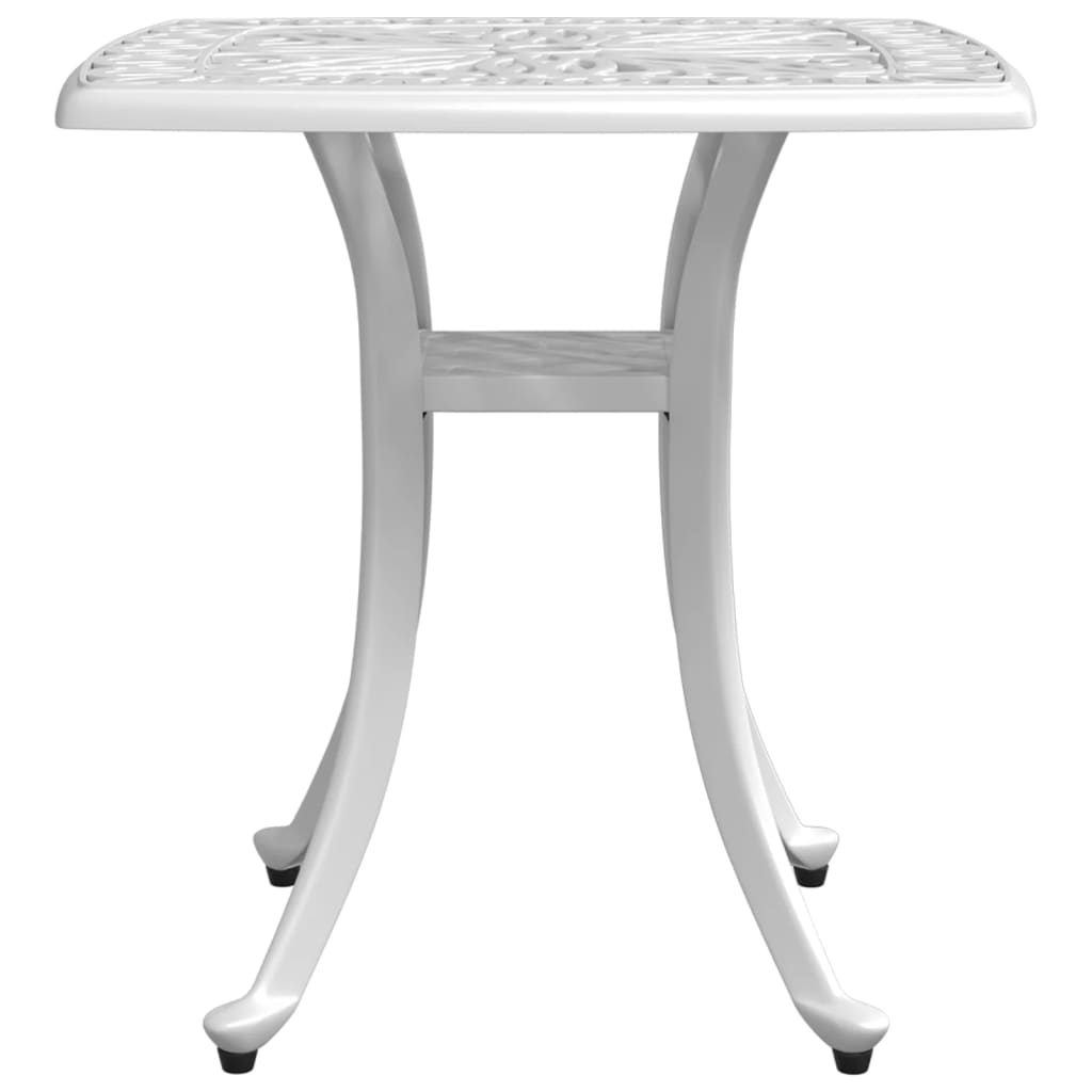 Table de jardin blanc 53x53x53 cm aluminium coulé