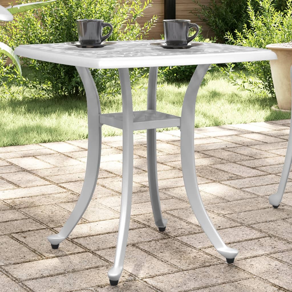 Table de jardin blanc 53x53x53 cm aluminium coulé