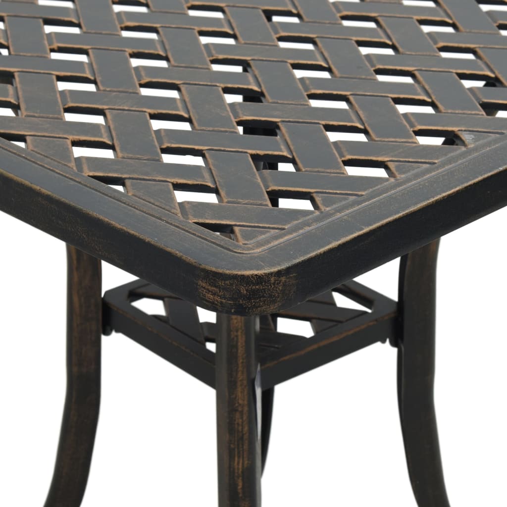 Table de jardin bronze 53x53x53 cm aluminium coulé