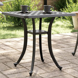 Table de jardin noir 53x53x53 cm aluminium coulé