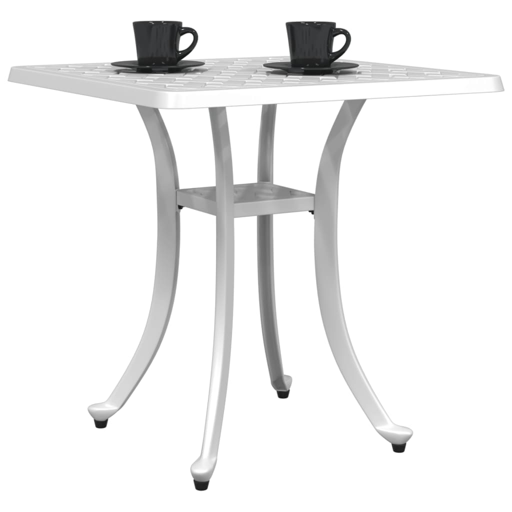 Table de jardin blanc 53x53x53 cm aluminium coulé