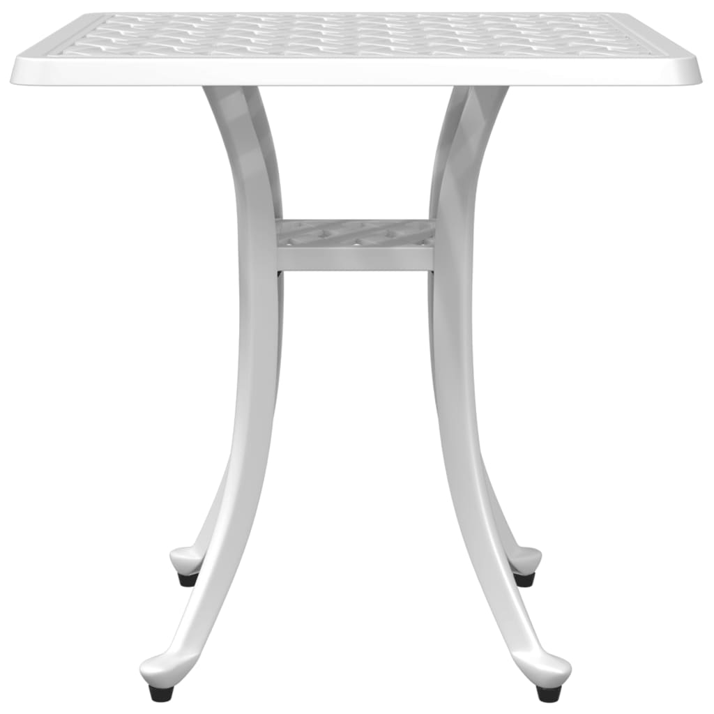 Table de jardin blanc 53x53x53 cm aluminium coulé