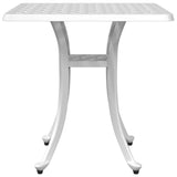 Table de jardin blanc 53x53x53 cm aluminium coulé