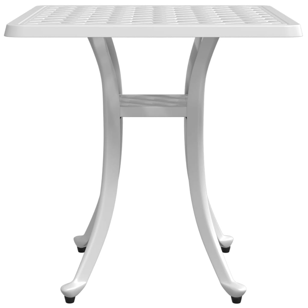 Table de jardin blanc 53x53x53 cm aluminium coulé