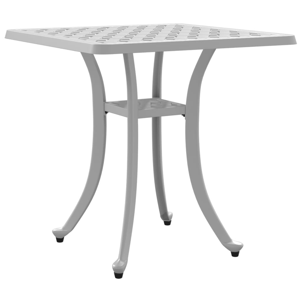 Table de jardin blanc 53x53x53 cm aluminium coulé