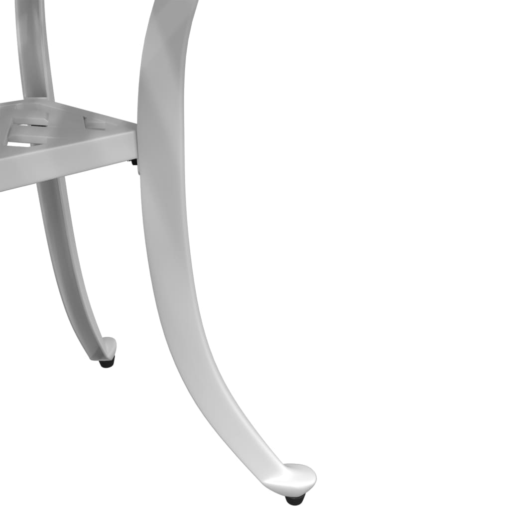 Table de jardin blanc 53x53x53 cm aluminium coulé