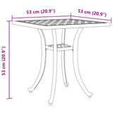 Table de jardin blanc 53x53x53 cm aluminium coulé