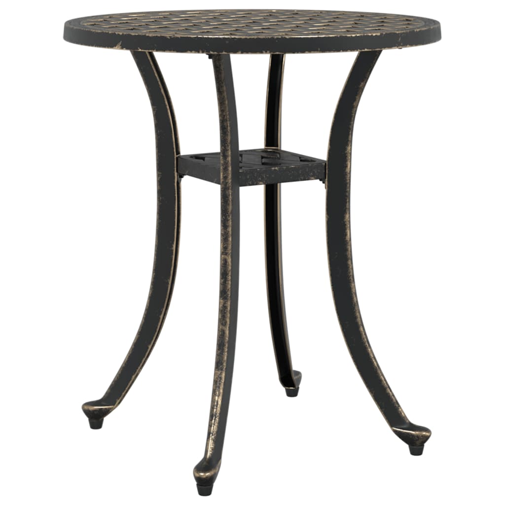 Table de jardin bronze Ø48x53 cm aluminium coulé