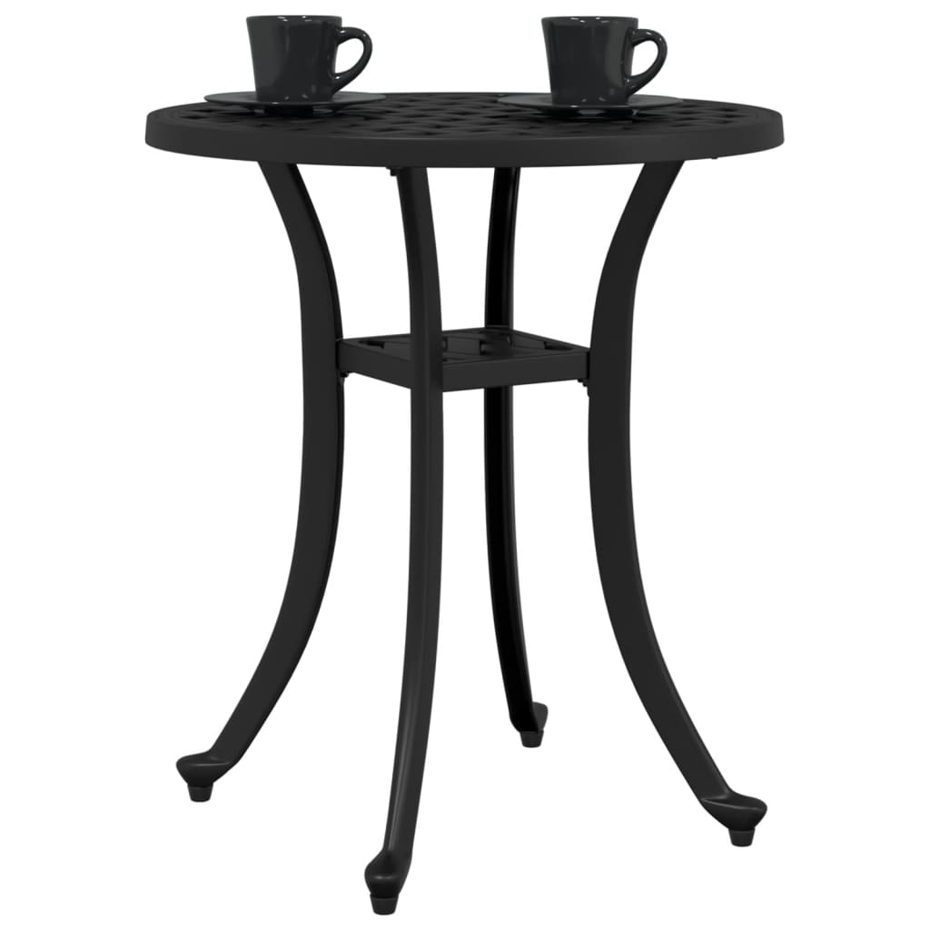 Table de jardin noir Ø48x53 cm aluminium coulé