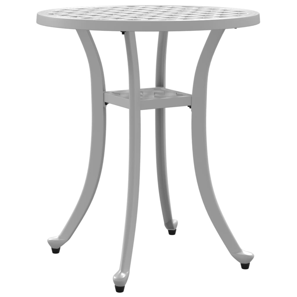 Table de jardin blanc Ø48x53 cm aluminium coulé